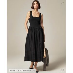 J. Crew Drop-waist mixy dress in Black Size XS NWT CJ497